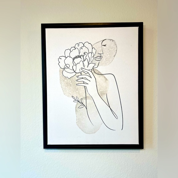 Framed Canvas Minimalist Line Art Wall Decor - Picture 1 of 2